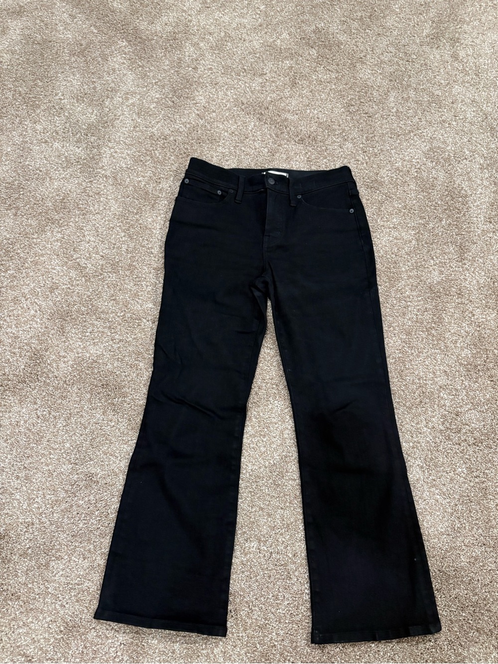 Madewell Mid-Rise Kick Out Crop Jeans - Black, 29
